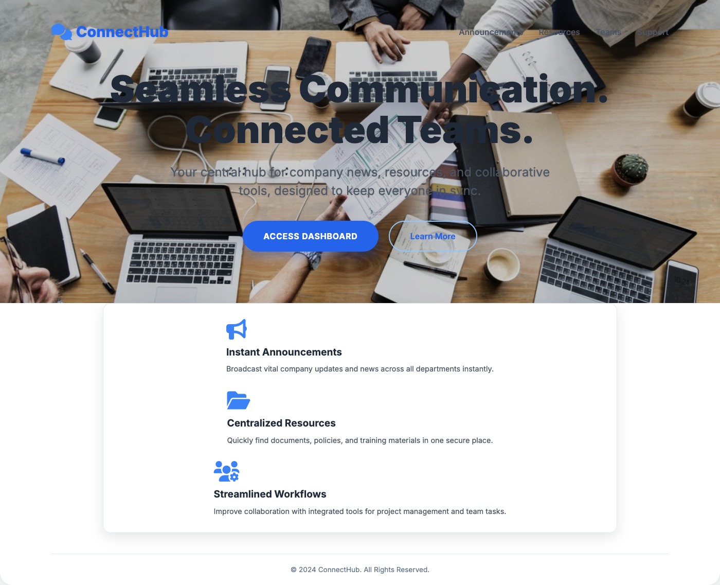 Internal Communications Website Example